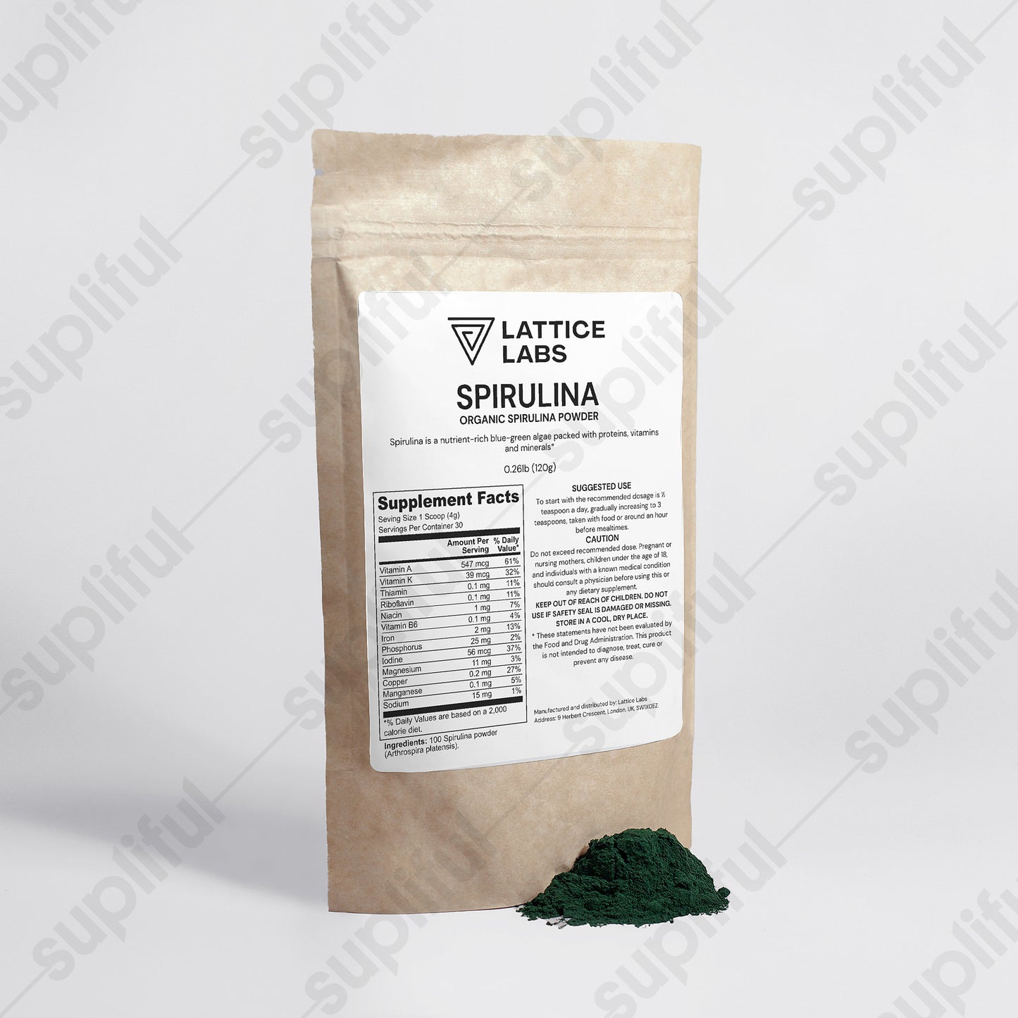 Lattice Labs Organic Spirulina Powder